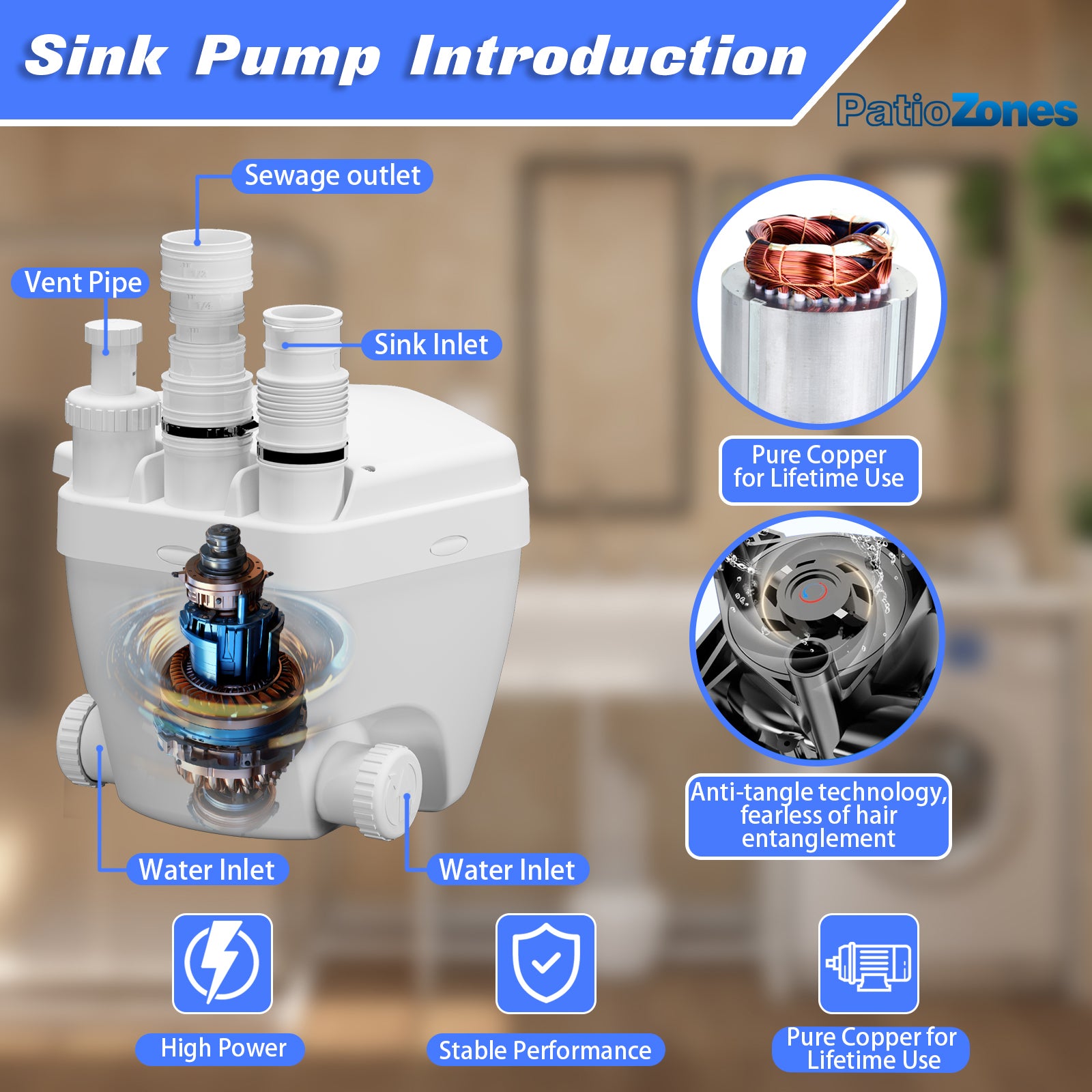 Compact Residential Drain Pump for Efficient Waste Water Removal